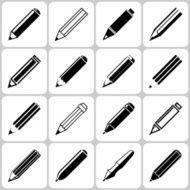 pencil icons set