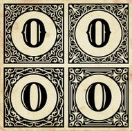 Old Paper with Decorative Number 0