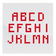 Red Mosaic Alphabet Part One N2