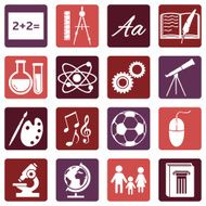 Vector Set of School Subjects Icons N22