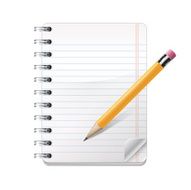 Realistic Notepad With Pencil