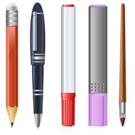 Pencil Pen Marker Highlighter Brush