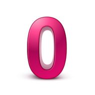 3d shiny pink number 0
