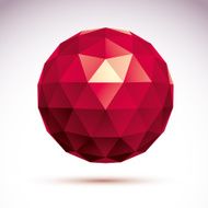 3D origami abstract object vector design element