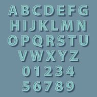 Retro style alphabet Vector concept illustration