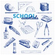 Vector set of school items N4