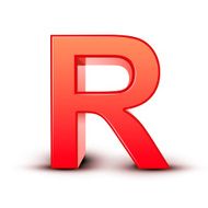 3d red letter R N8