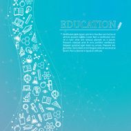 Education theme background with icons and text