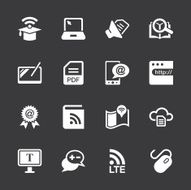 Online Education Icons - White Series