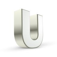 3d alphabet silver U N2