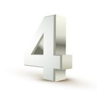 3d shiny silver number 4 N2
