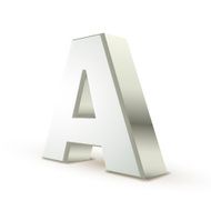 3d alphabet silver A