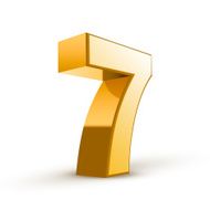 3d shiny golden number 7 N2