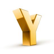 3d golden letter Y N3