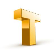 3d golden letter T N4