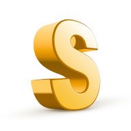 3d golden letter S N4