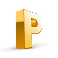 3d golden letter P N4