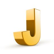 3d golden letter J N4