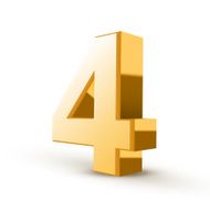 3d shiny golden number 4 N2