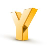 3d golden letter Y N4