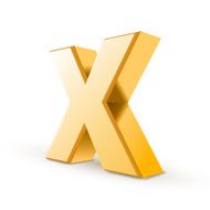 3d golden letter X N4