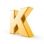 3d golden letter K N3