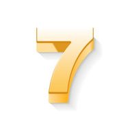 3d shiny golden number 7 N3