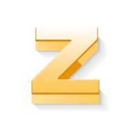 3d golden letter Z N3