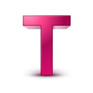 3d alphabet pink T