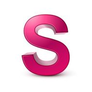 3d alphabet pink S