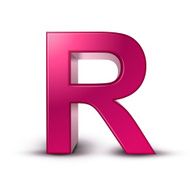 3d alphabet pink R