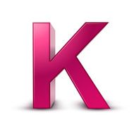 3d alphabet pink K