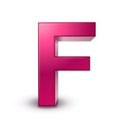 3d alphabet pink F
