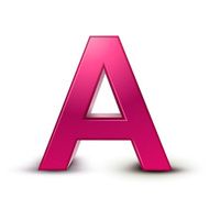 3d alphabet pink A