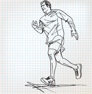 male runner sketch illustration N4