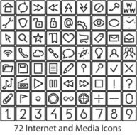 Internet and Media user interface icons set