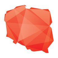 red map of Poland in origami style