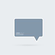 Blue plastic bubble speech on a gray background