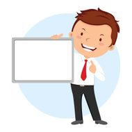 Man holding whiteboard