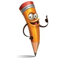 Pencil Cartoon - Thumbs Up