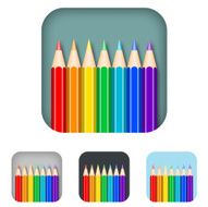 Coloured Pencils Square Icon