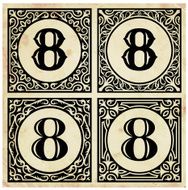 Old Paper with Decorative Number 8