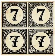 Old Paper with Decorative Number 7
