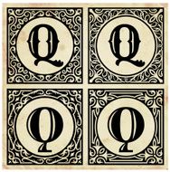 Old Paper with Decorative Letter Q