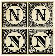Old Paper with Decorative Letter N