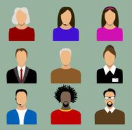 People Flat icons collection