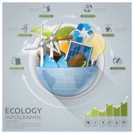 Global Ecology And Energy Infographic With Round Circle Diagram