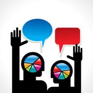 people meet and talk wheel graphics