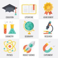 Vector education and science icons set Set 13