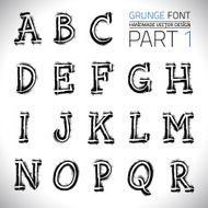 Grunge Hand Made Vector Font N2